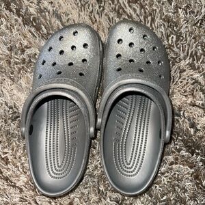 Sparkly gray crocs. Women’s size 9